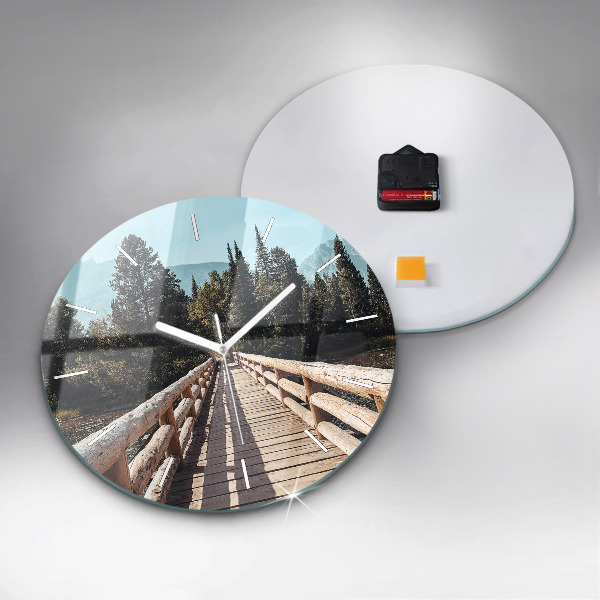 Reloj de cristal redondo Montañas en Yellowstone