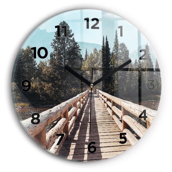 Reloj de cristal redondo Montañas en Yellowstone