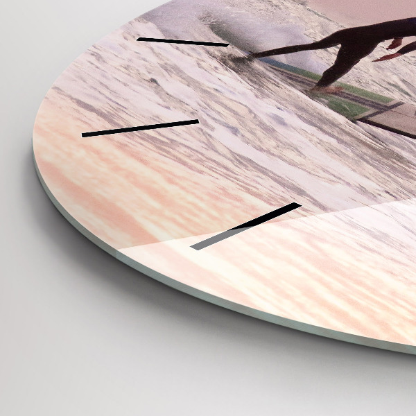 Reloj de cristal redondo Surfista en Hawai