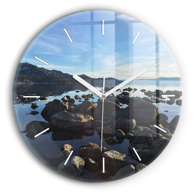 Reloj de cristal redondo Vista del mar