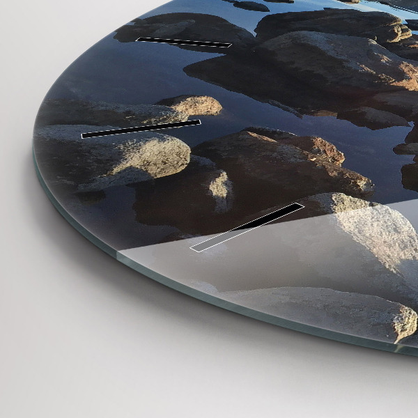 Reloj de cristal redondo Vista del mar