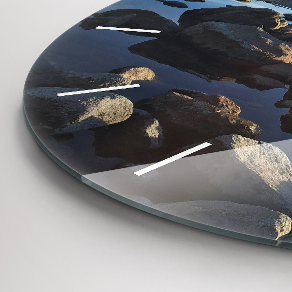 Reloj de cristal redondo Vista del mar