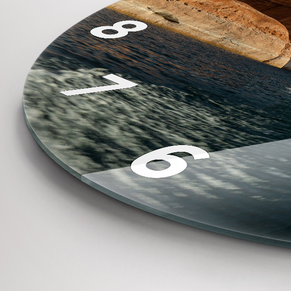 Reloj de pared redondo Persona sobre esquís acuáticos