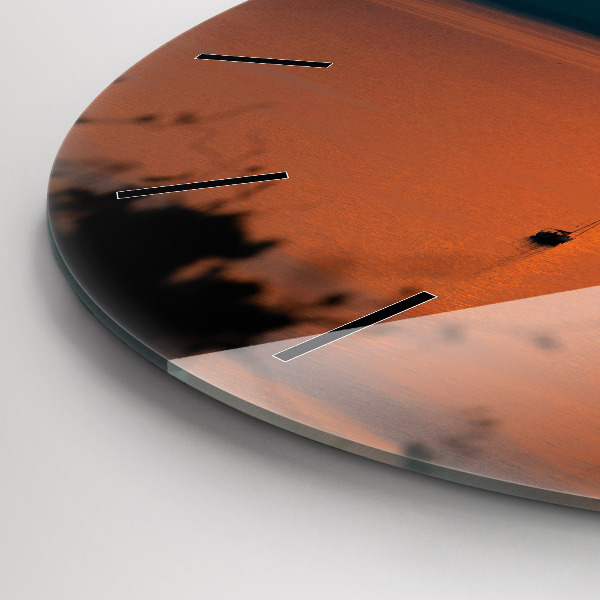 Reloj redondo pared Lago Balaton al atardecer