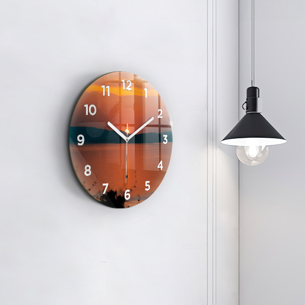 Reloj redondo pared Lago Balaton al atardecer