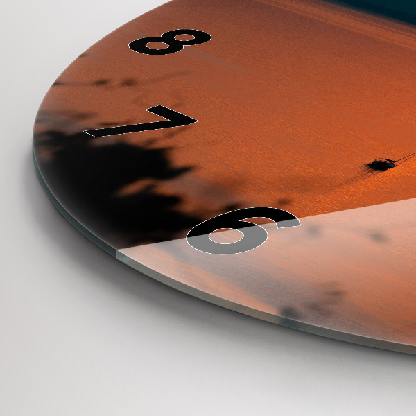 Reloj redondo pared Lago Balaton al atardecer