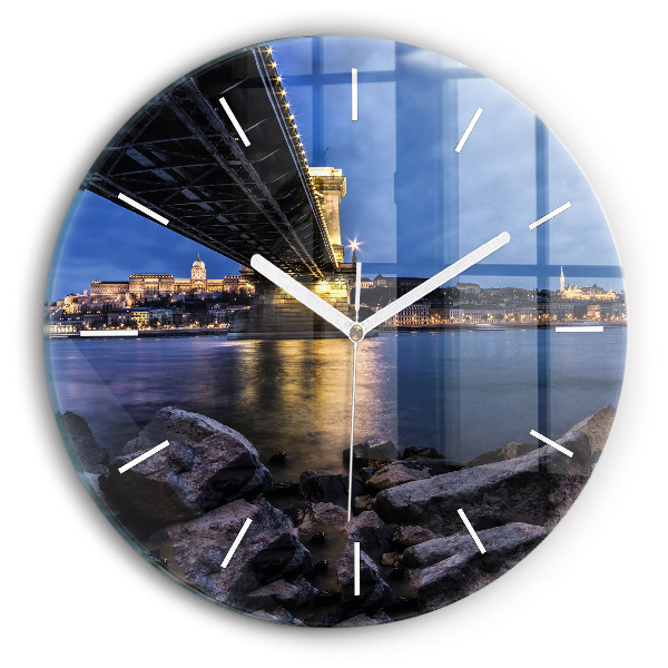 Reloj de pared redondo Costa rocosa bajo el puente