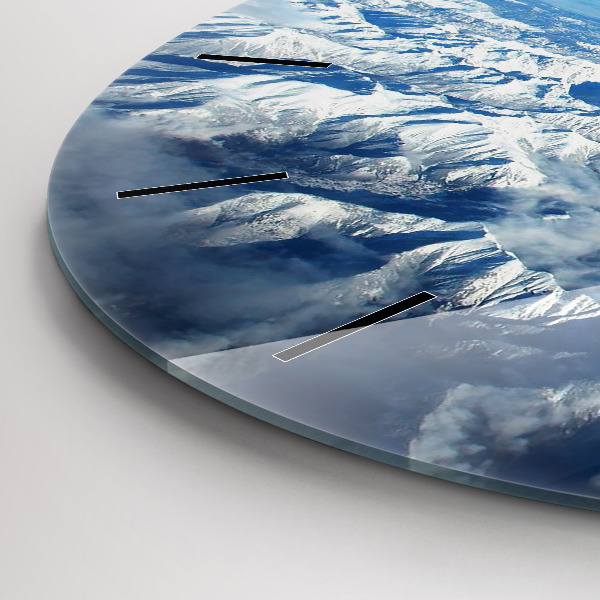 Reloj de cristal redondo Barco de pesca en el puerto