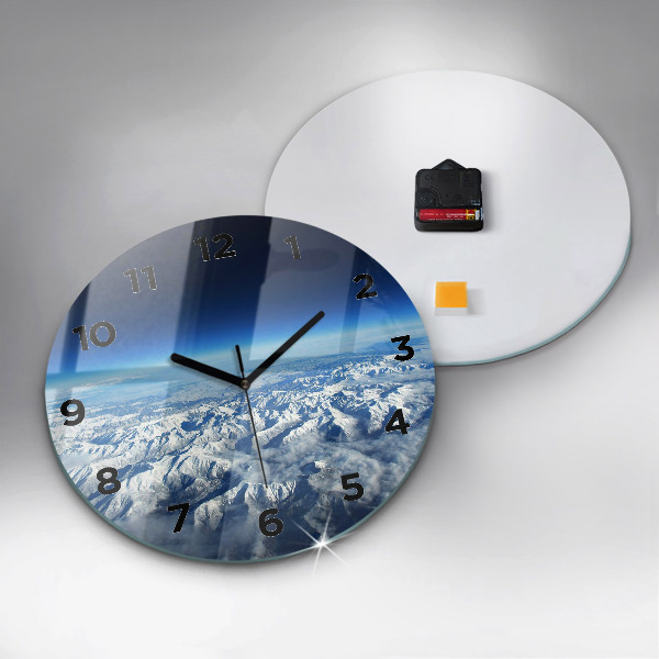 Reloj de cristal redondo Barco de pesca en el puerto