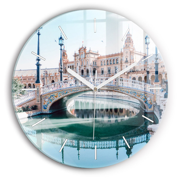 Reloj de pared redondo Plaza de España en Sevilla