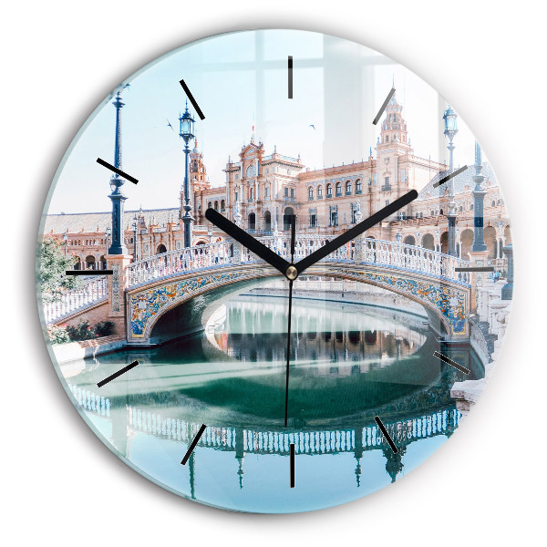 Reloj de pared redondo Plaza de España en Sevilla