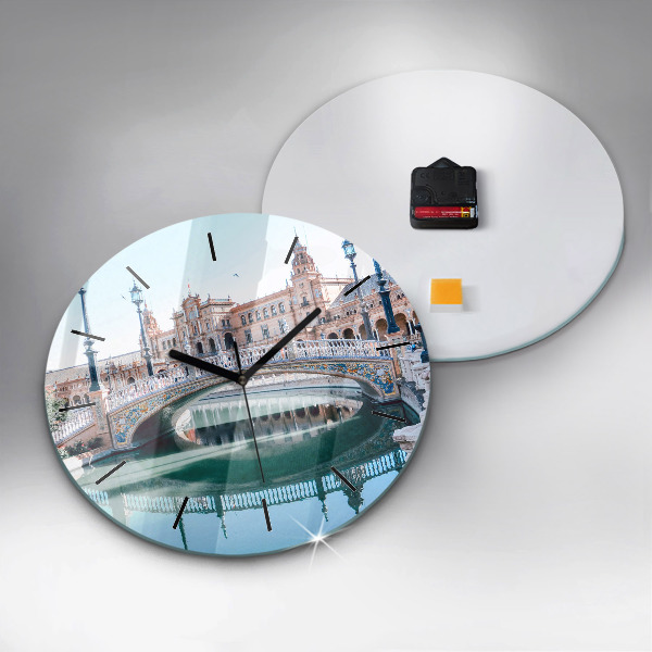 Reloj de pared redondo Plaza de España en Sevilla