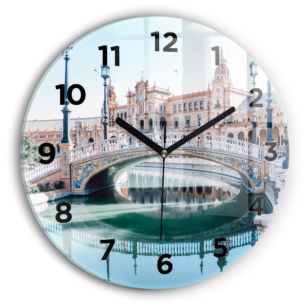 Reloj de pared redondo Plaza de España en Sevilla