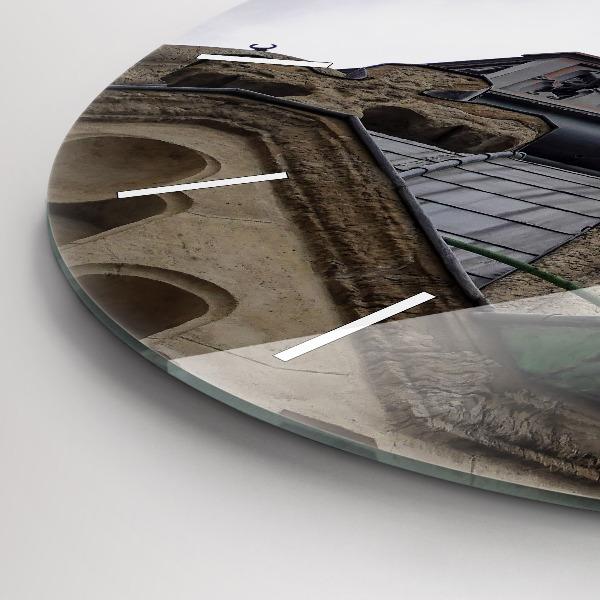 Reloj redondo pared Estatua de Nuestra Señora en Lyon