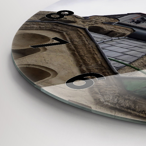 Reloj redondo pared Estatua de Nuestra Señora en Lyon