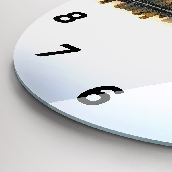 Reloj redondo pared Ciudad junto al río