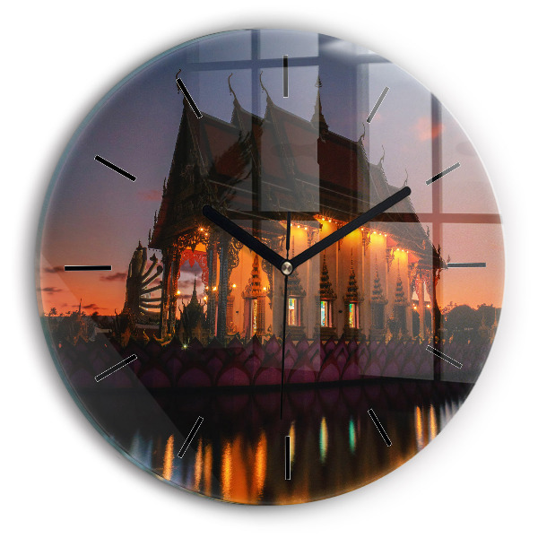 Reloj redondo pared Templo en Bangkok