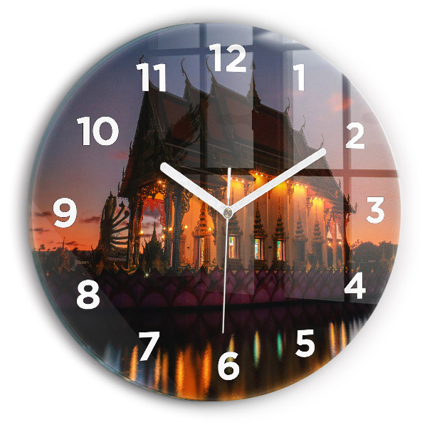 Reloj redondo pared Templo en Bangkok