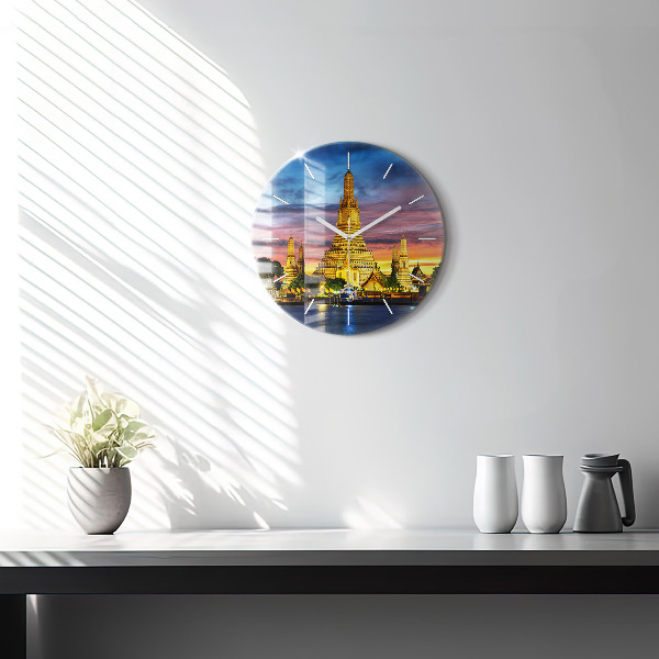 Reloj de pared redondo Templo en Bangkok