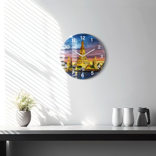 Reloj de pared redondo Templo en Bangkok