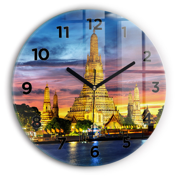 Reloj de pared redondo Templo en Bangkok