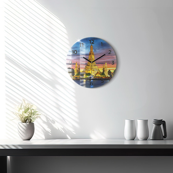 Reloj de pared redondo Templo en Bangkok