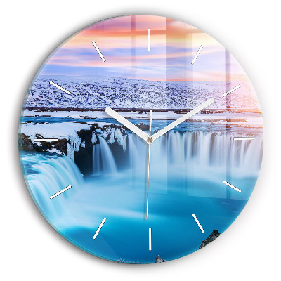 Reloj de pared redondo Cascada de Godafoss Islandia