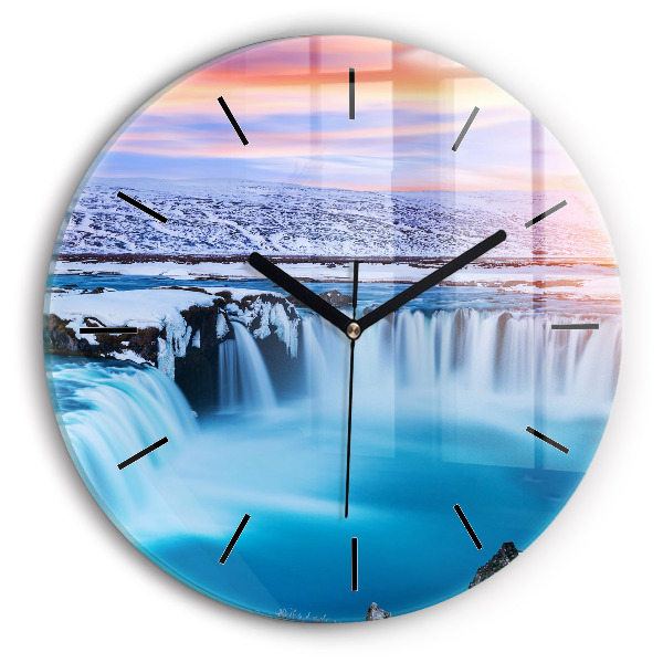 Reloj de pared redondo Cascada de Godafoss Islandia