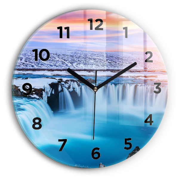 Reloj de pared redondo Cascada de Godafoss Islandia