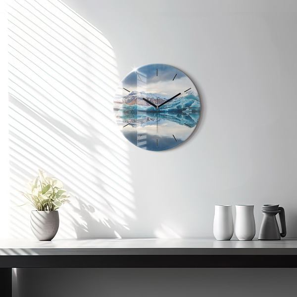 Reloj de pared redondo Lago Jokulsarlon Islandia