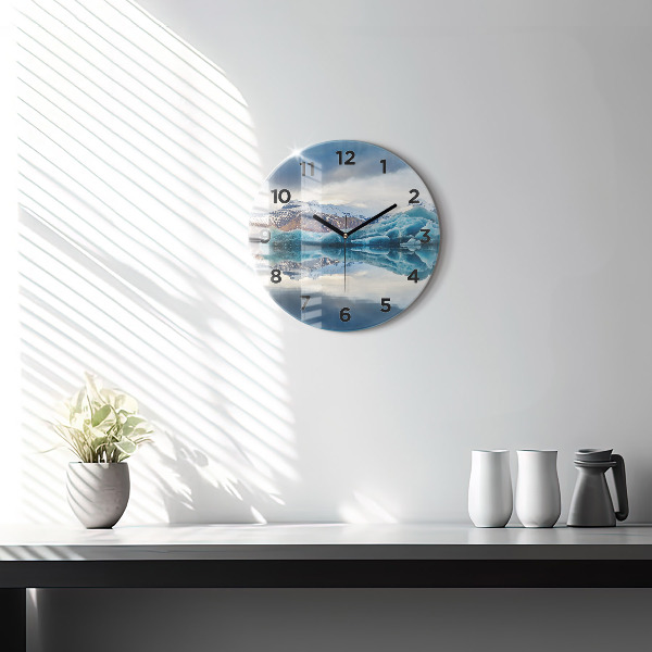 Reloj de pared redondo Lago Jokulsarlon Islandia