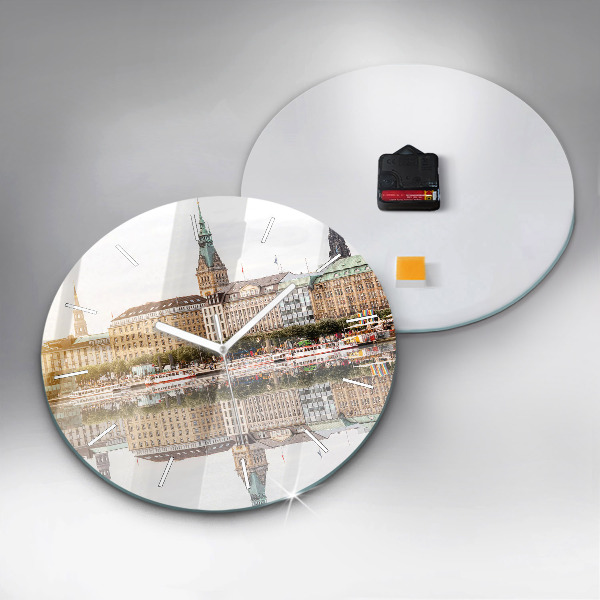 Reloj redondo pared Río Hamburgo, Alemania