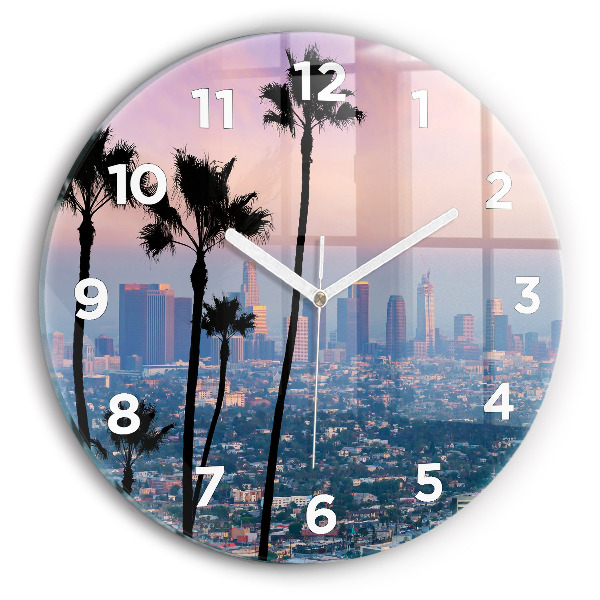 Reloj redondo pared Puesta de sol en Los Ángeles