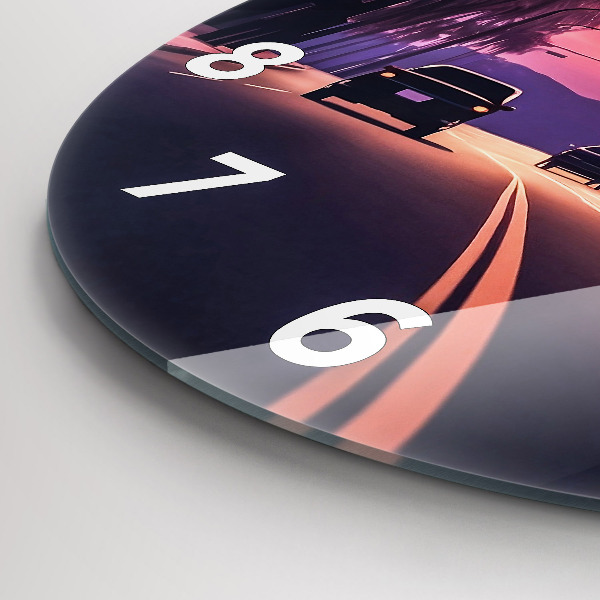 Reloj de cristal redondo Puesta de sol en Los Ángeles