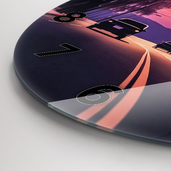 Reloj de cristal redondo Puesta de sol en Los Ángeles