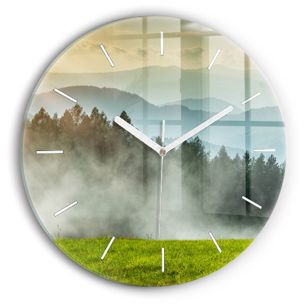 Reloj redondo pared Paisaje de montaña