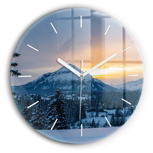Reloj de pared redondo Paisaje de montaña