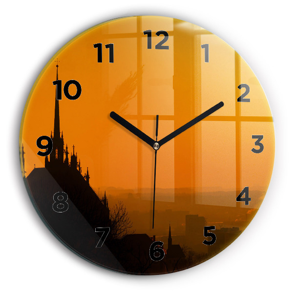 Reloj redondo pared Vista de la catedral de Brno