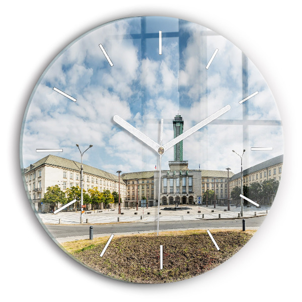 Reloj de pared redondo Panorama de Ostrava