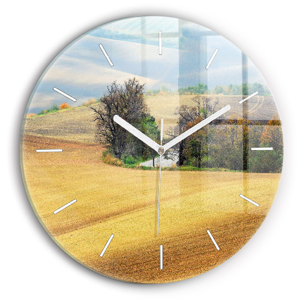 Reloj redondo pared Paisaje rural de Moravia