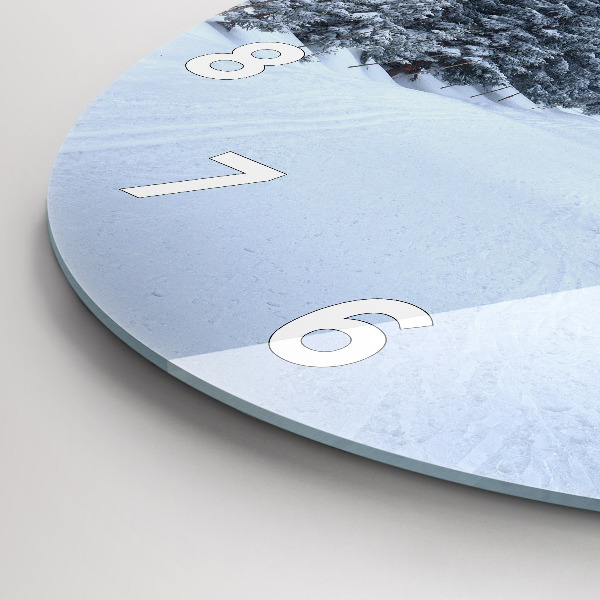 Reloj de pared redondo Montañas gigantes checas en invierno