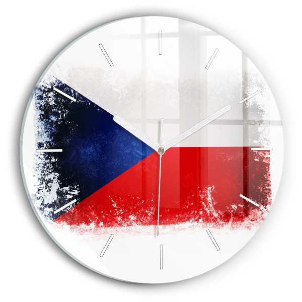 Reloj de cristal redondo Bandera de la República Checa