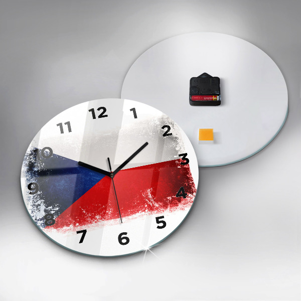 Reloj de cristal redondo Bandera de la República Checa