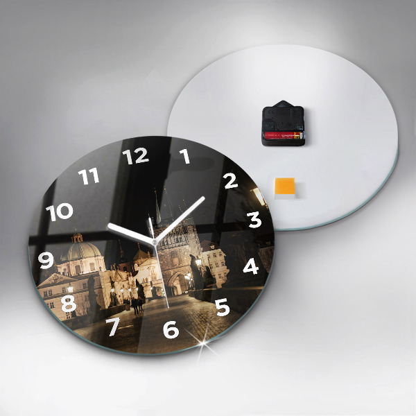 Reloj de pared redondo Puente de Carlos en Praga