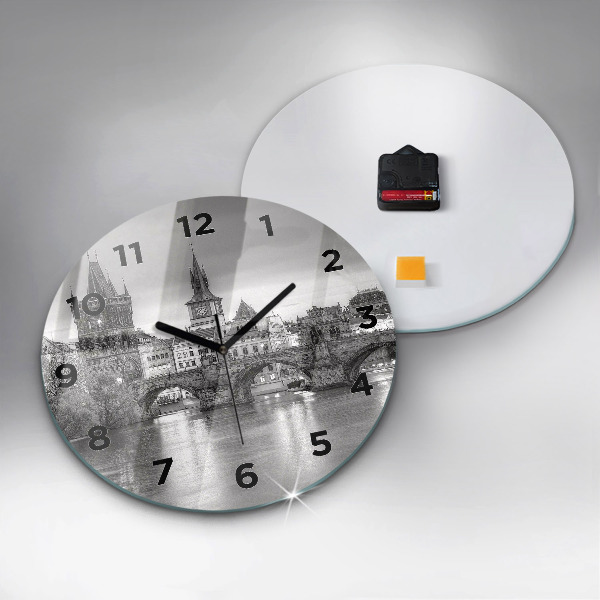 Reloj redondo pared Vista del Puente de Carlos Praga
