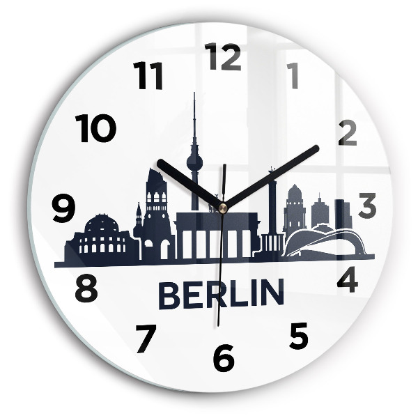 Reloj redondo pared Ilustración de la ciudad de Berlín