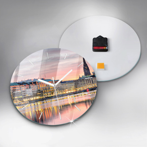 Reloj de cristal redondo Alster en Hamburgo