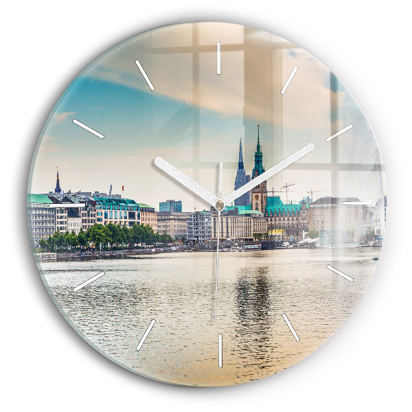 Reloj de pared redondo Binnenalster en Hamburgo