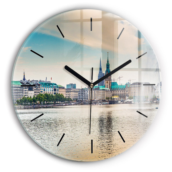 Reloj de pared redondo Binnenalster en Hamburgo