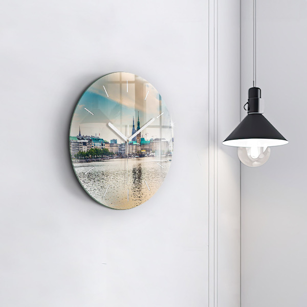 Reloj de pared redondo Binnenalster en Hamburgo